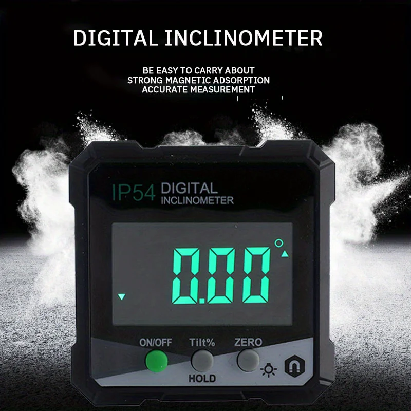 

IP54 4*90° Digital Inclinometer LCD Angle Protractor Backlight Protractor Slope Meter Single-side Magnetic Electronic Goniometer