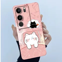 Cute Panda and Cats Silicone Soft Back Cover - Shockproof Casing for Vivo V25E LATAM (FEN - TYFEN0901)