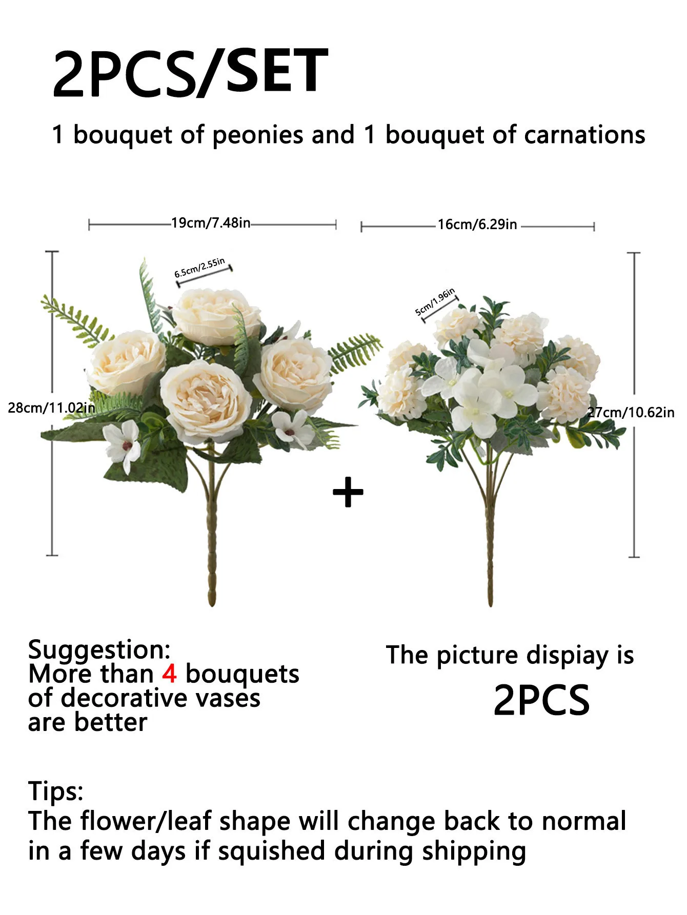 2Pcs Künstliche Blume Seide Pfingstrose Bulbous Chrysantheme Kombination Festival Kranz Hochzeit Garten Hause Vase Diy Dekoration Geschenk – Detail 3