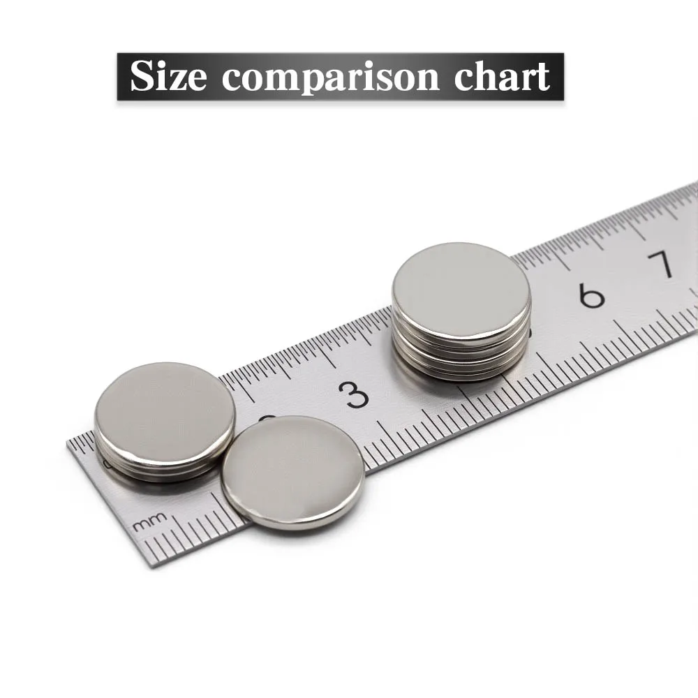15 x 2 mm superstarker runder Magnet Neodym-Magnet NdfeB N35, starker Permanentmagnet imanes Kühlschrankmagnet – Detail 3