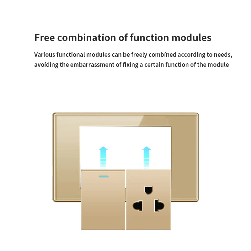 미국 표준 골드 스위치 USB 벽 충전 소켓, 휴대폰 벽 충전 소켓, USB 2.1A 태국 소켓