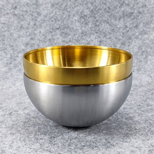 1pcs Stainless Steel Fruit Salad Bowls Soup Rice Noodle Ramen Bowl Mixing Double Walled Bowls Kitchen Tableware Food Container 4
