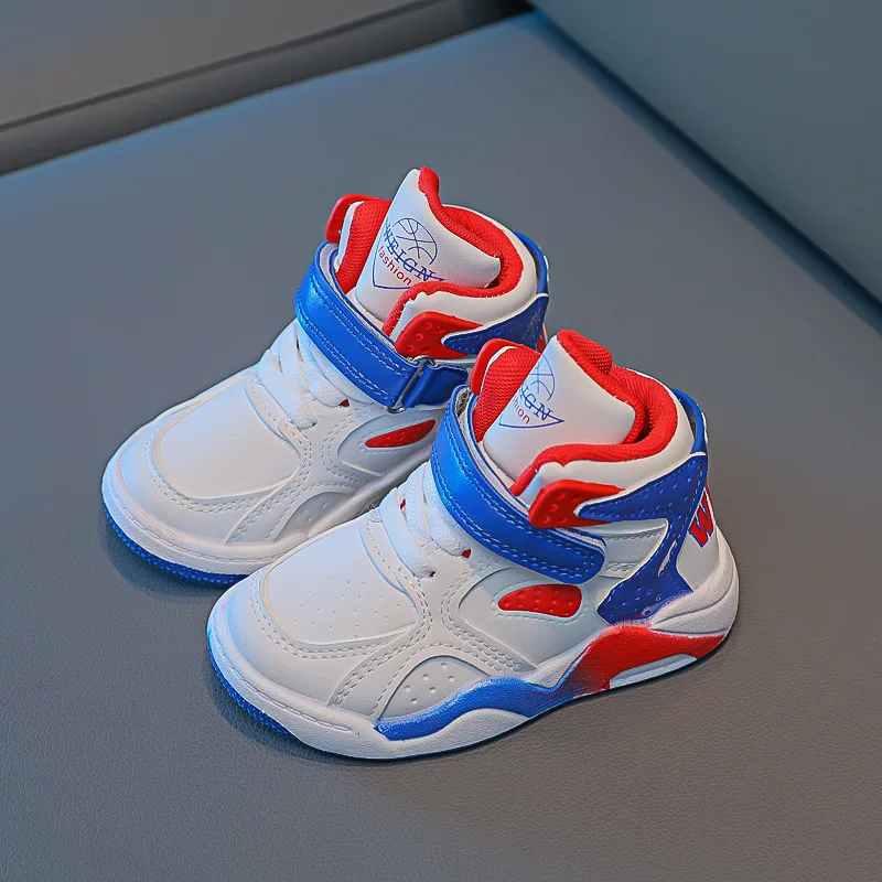 Kids Fashion High-top Sneakers for Boys Girls Shoes Breathable Sports Running Shoes Lightweight Children Casual Walking