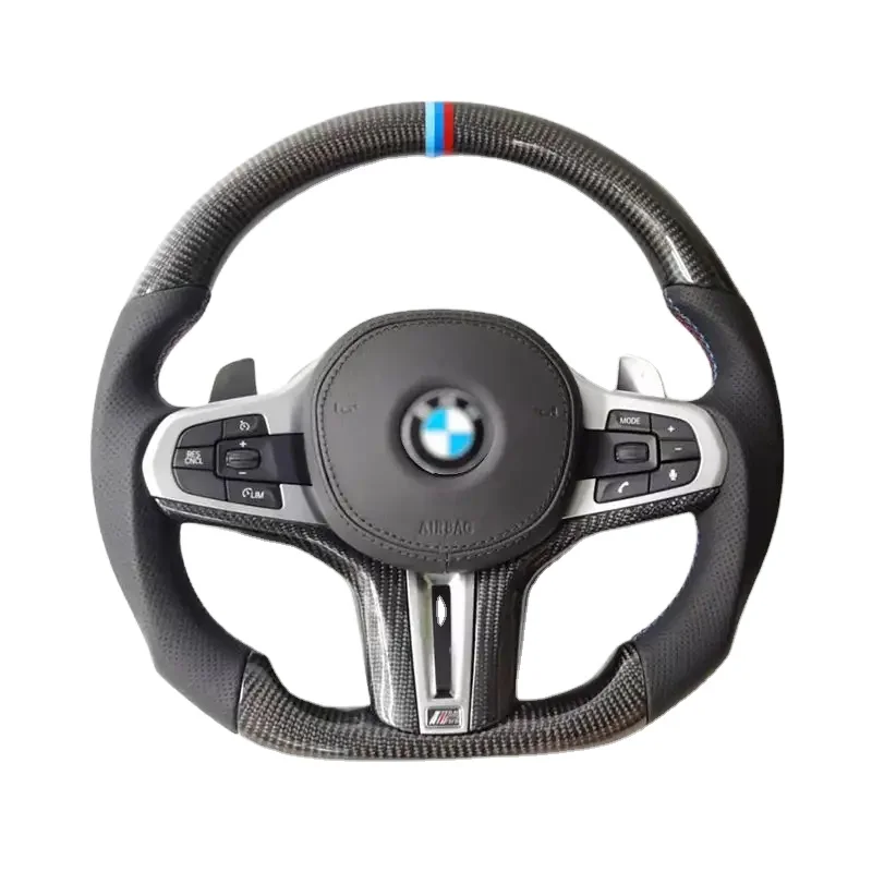 탄소 섬유 스티어링 휠 트림, 컨트롤 단추 프레임 커버, 인테리어 자동차 액세서리, BMW 5 시리즈 G30 G38 X3 G01 G08