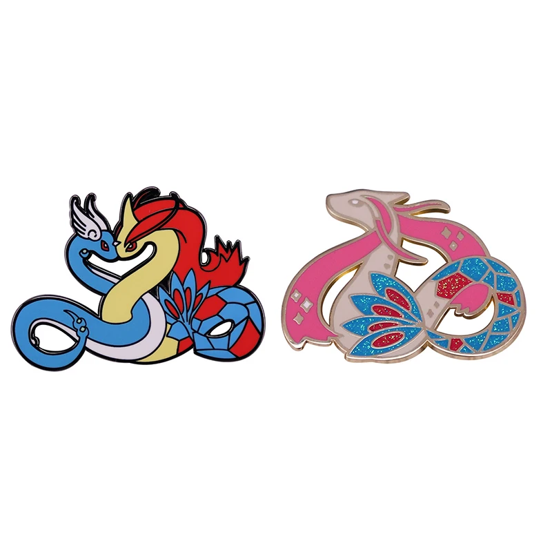 

Pokémon Brooches Harkron Milotic Enamel Brooch Pin Metal Badges Lapel Pin Brooches Jackets Jeans Fashion Jewelry Accessories