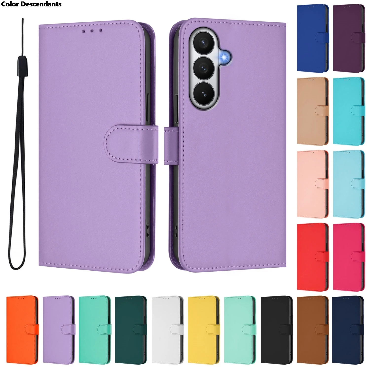 Premium PU Leather Flip Phone Case with Holder and Wallet Cover