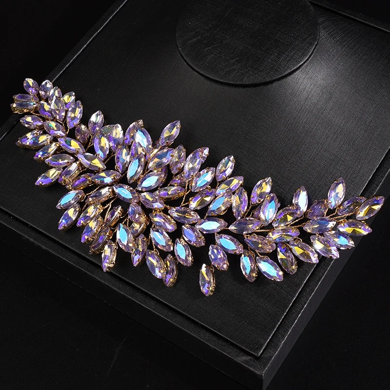 Luxury Rhinestone Bridal Headpiece for Women Headband Fasahion Vintage Handmade Wedding Hair Accessories Bridesmaid Headdress