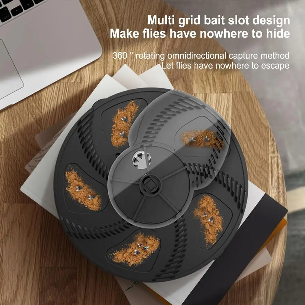 Description Picture 2 of itemsilent Electric Fly Catchers Flexible And Portable Silent Rotary Fly Traps Electronic Chargeable fly Trap For Kitchen Bedroom