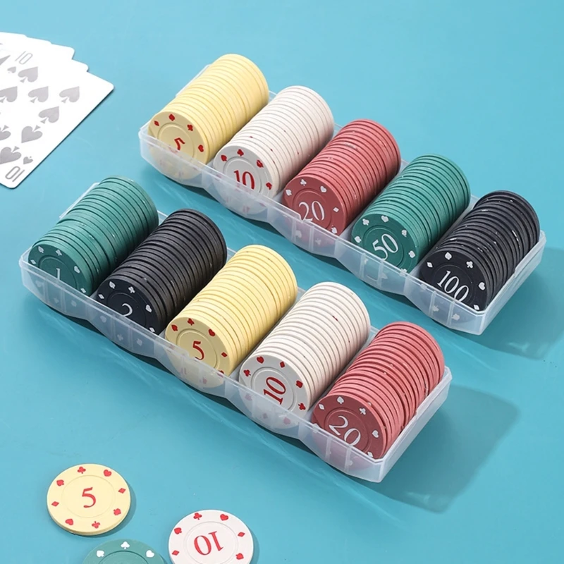 100Pcs Casino Chip Game Chip Teaching Coin Plastic Counting Counters Small Learning Counters