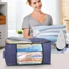 2 Pcs Clothes Storage Bag 90L Large Capacity Foldable Closet Organizer Thick Fabric Clear Window Dual-Zipper 4