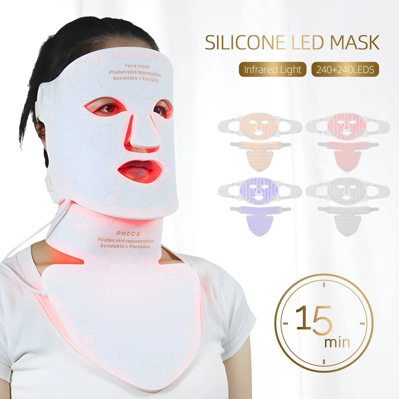LED Mask for Skin Rejuvenation Infrared and Red Light Therapy for Anti-Aging and Acne Treatment Face Care led facial mask