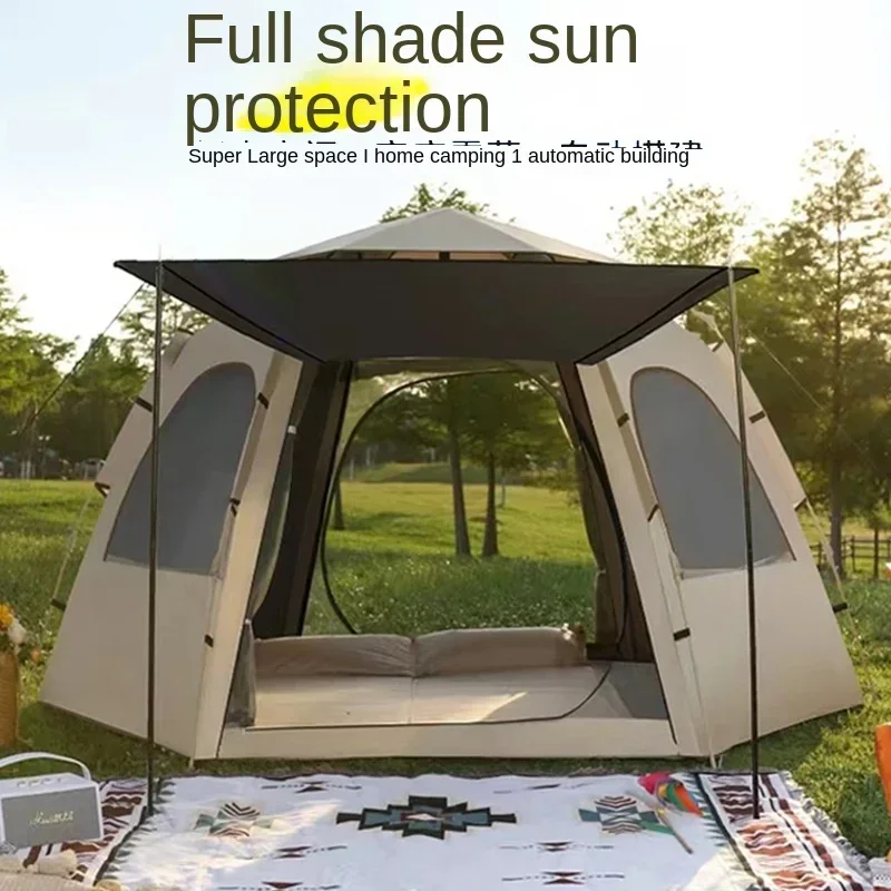 

Outdoor Tent Automatic Hexagonal Tent Waterproof Sunscreen Quick Open Portable Park Camping Tent