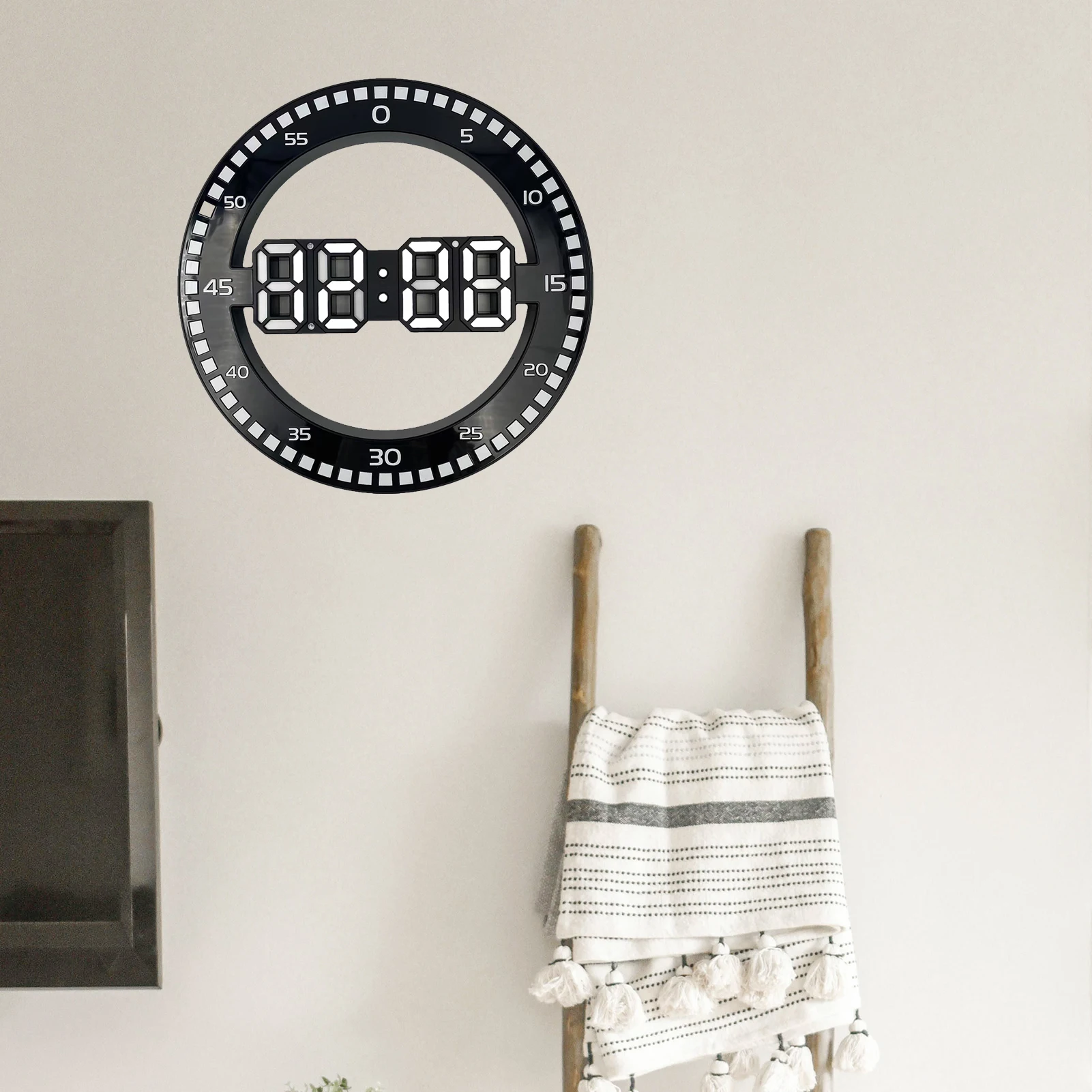 

Modern Led Digital Large Wall Clock 3D Luminous Silent Electronic Creativity Jump Second Clock Home Decoration for Living Room