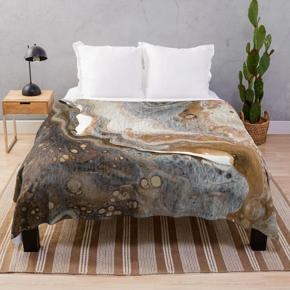 

I Spilled My Latte Acrylic Pour Painting Throw Blanket Multi-Purpose Bed covers