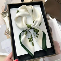 Luxury Brand Design Silk Satin Scarf Women Print Neckerchief Hijab Ladies Hair Hand Wrist Head Scarves Shawl Wrap Bandana New
