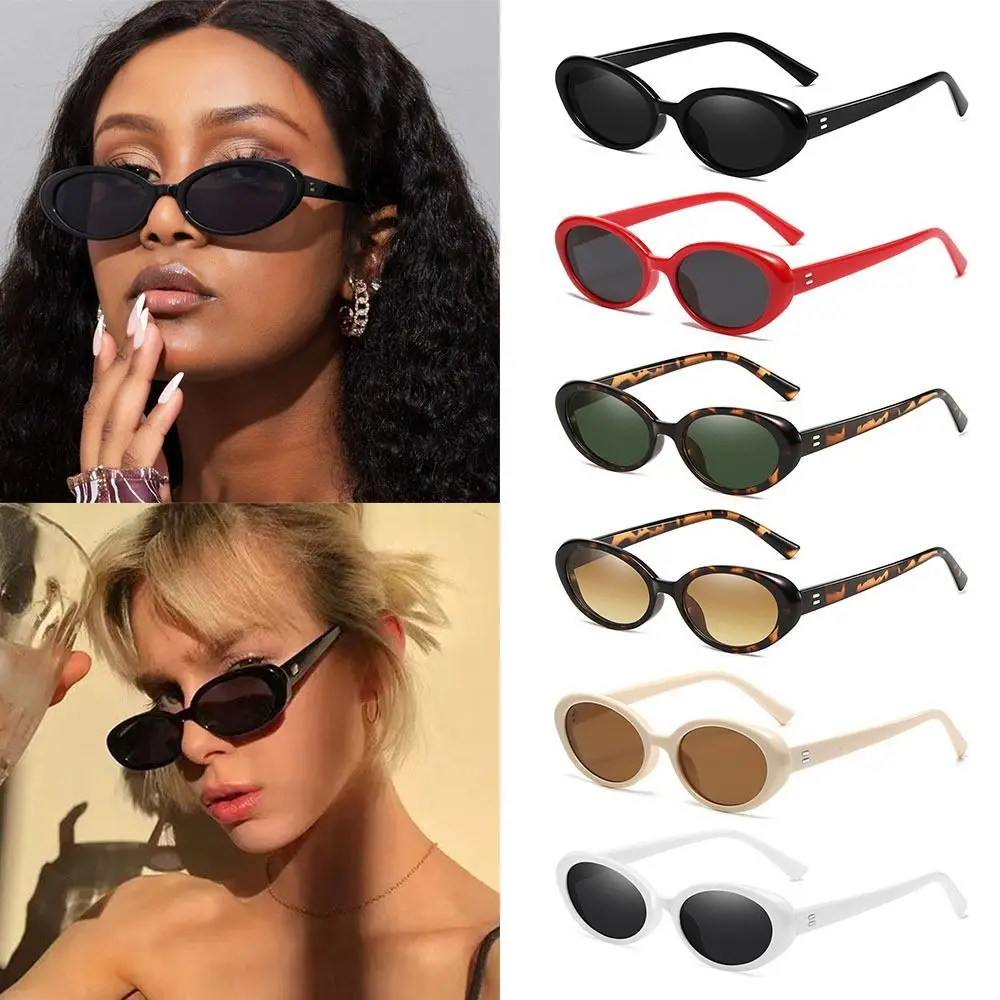 

Fashion Small Oval Sun Glasses Retro Oval Sunglasses for Women Men 90s Vintage Color Style Shades UV400 Protection