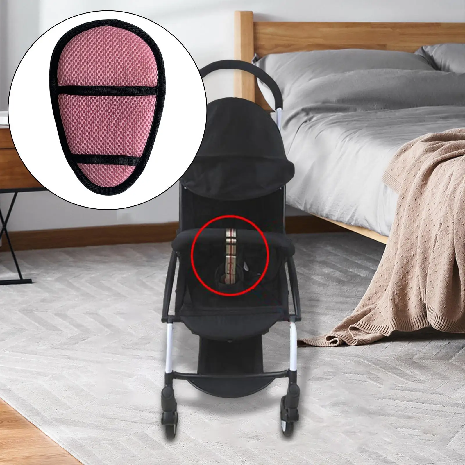 Seat Belt Cover Seat Belt Guard Baby Protector Crotch Pad Stroller Shoulder Crotch Pad Seat Belt Cover Five Point For Car Seat Pram Stroller Baby Children Kids
