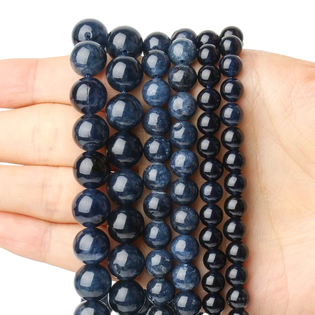 The Allure of Natural Stone Sapphire Color Jade Beads