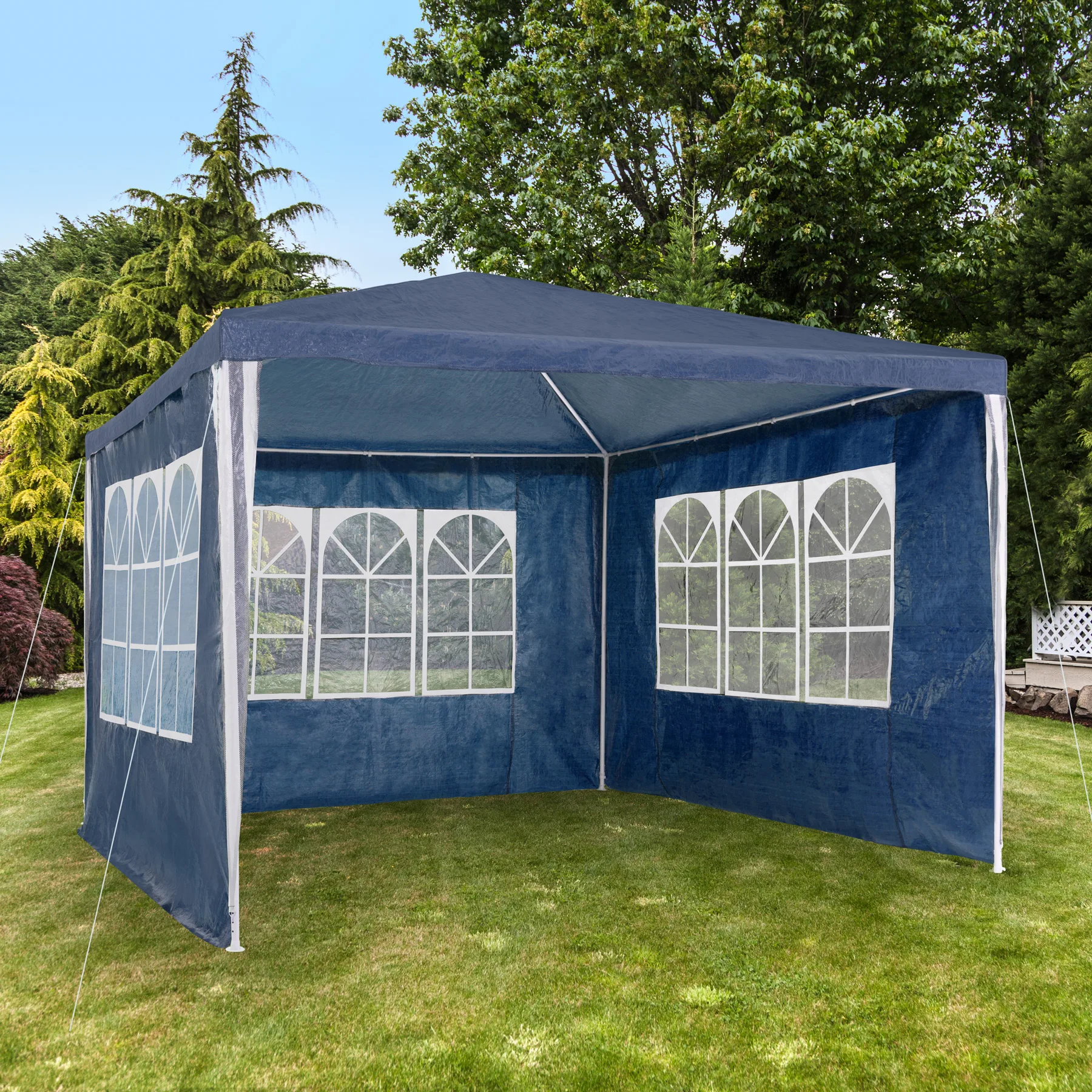 Tectake Tent 3x3m With 3 Blue Side 