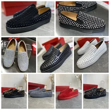 Luxury Brand Loafers Men Casual Shoes Party Red Bottom Shoes For Men Slip On Classic Rivet Shoes