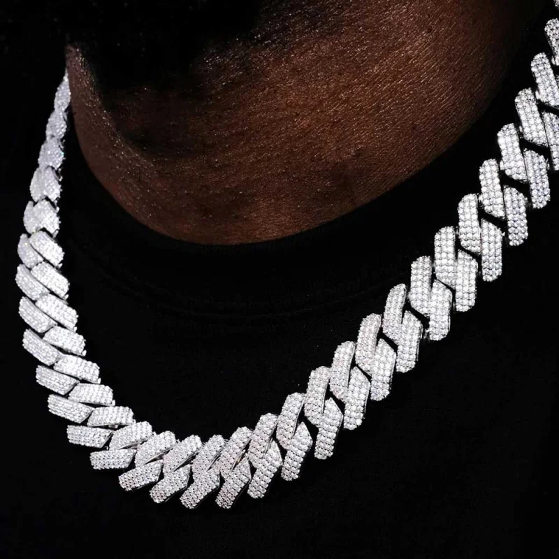 

Hip Hop 20mm 18k Gold Plated Iced Out Cz Prong Thick Cuban Link Chain Mens Fine Jewelry Necklaces