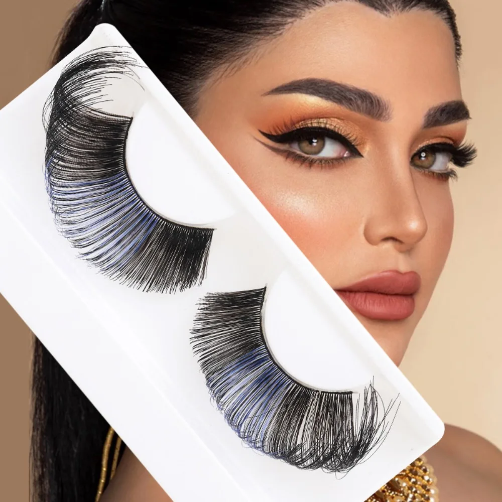 

3D Colorful Eyelashes Mix Color Red Blue Purple Pink False Eyelashes Natural Fluffy Soft Lashes Eye Lash Extension Makeup Tools