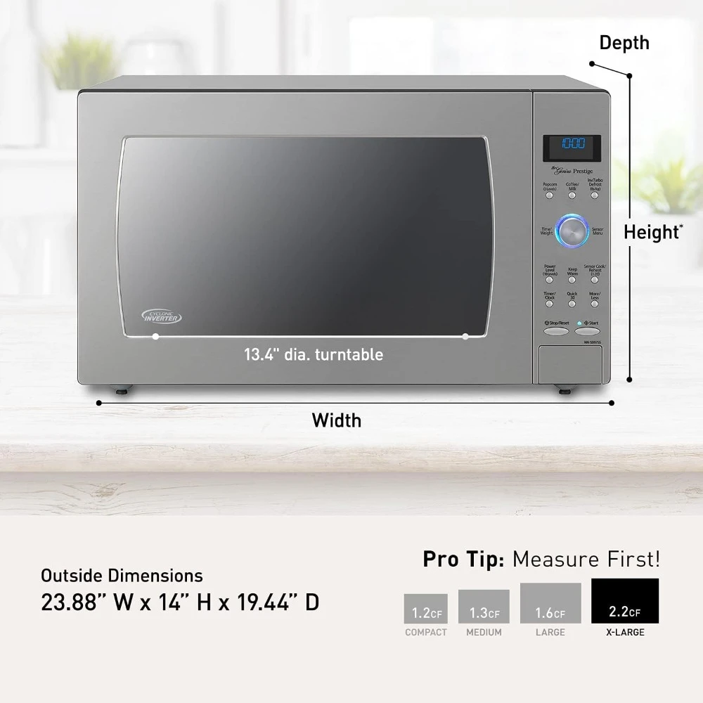 Microwave Ovens, Stainless Steel Countertop Inverter Technology and Genius Sensor, 2.2 Cubic Foot, 1250W, Microwave Ovens 6