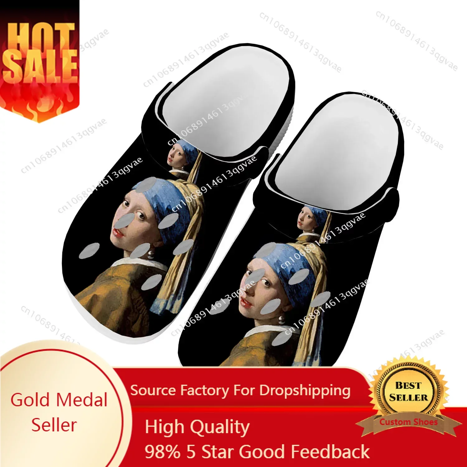 Girl with a Pearl Earring Home Clog Mens Women Youth Boy Girl Sandals Shoes Garden Custom Breathable Shoe Beach Hole Slippers children sandals boy summer breathable cute rubber kids girl garden shoes blue beach flat slippers