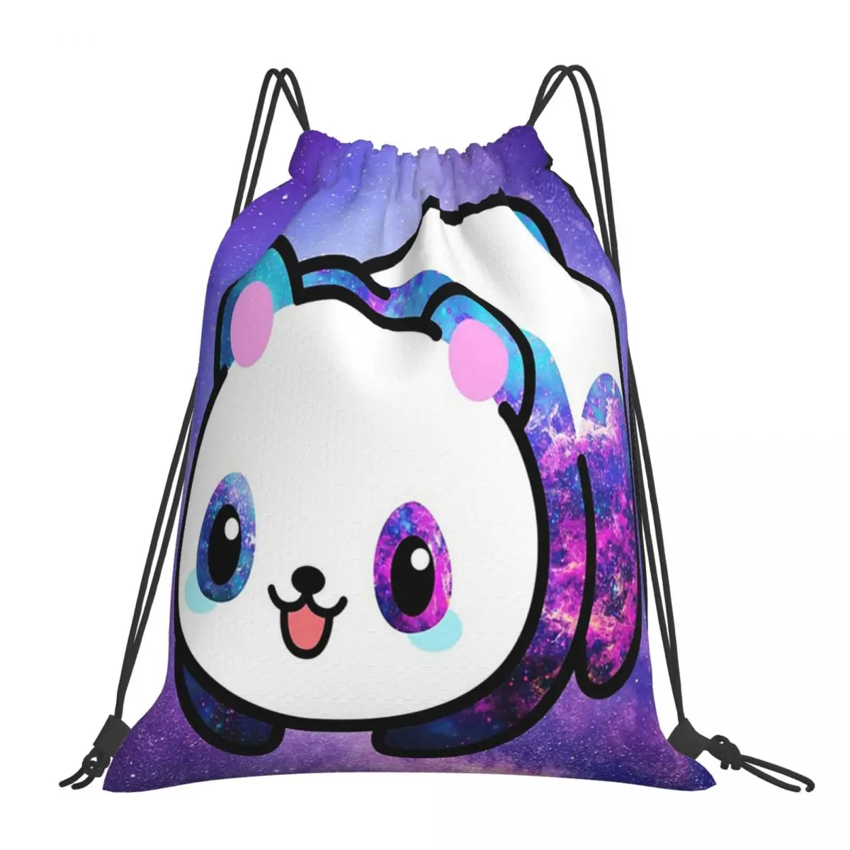 

Kawaii Galactic Mighty Panda Backpacks Drawstring Bags Drawstring Bundle Pocket Sports Bag BookBag For Man Woman Students