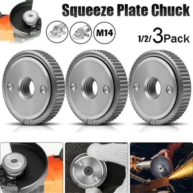 Quick Clamp Quick Grinders Locking Accessories Device Nut Chuck Grinder Release And Clamping M14 Angles For Angle 1/2/3Pcs Plate we puff 4 layer 63mm dry herb crusher grinders for smoking grass aluminium alloy spice tobacco grinder smoking accessories