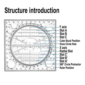 Multifunction Rotatable Drawing Ruler 3