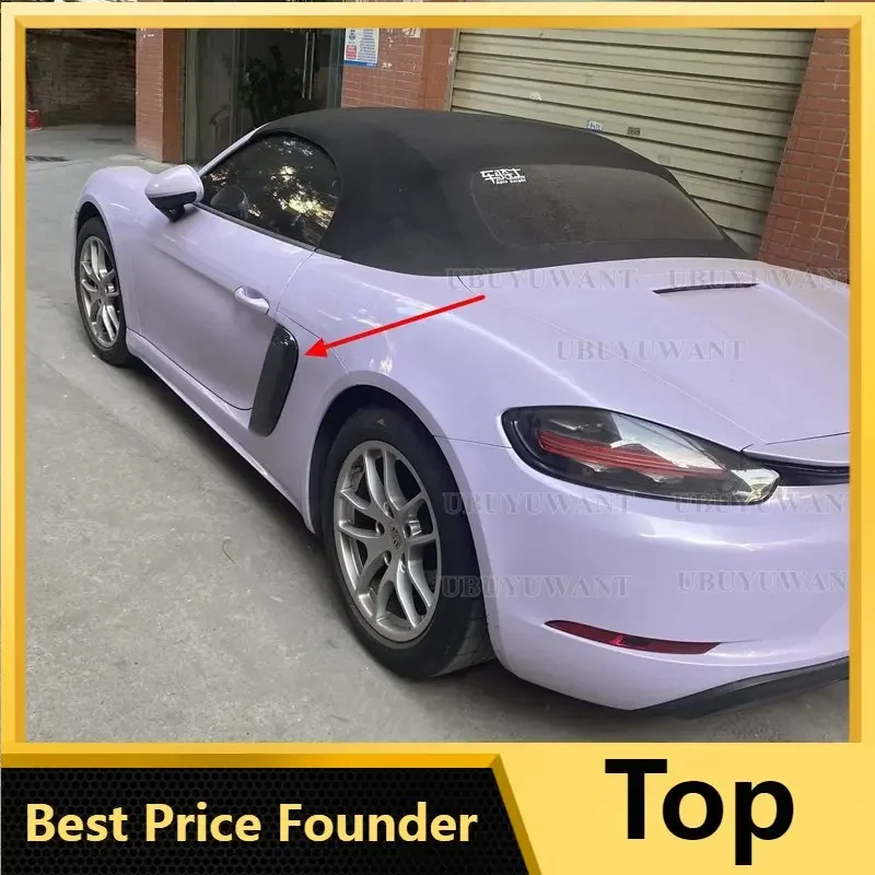 Per Porsche 718 Boxster S T Gts 2.0T 2.5T Body Kit Styling Full Carbon Fiber Side Vents Accessori Auto Prese D'Aria Laterali 2016 +