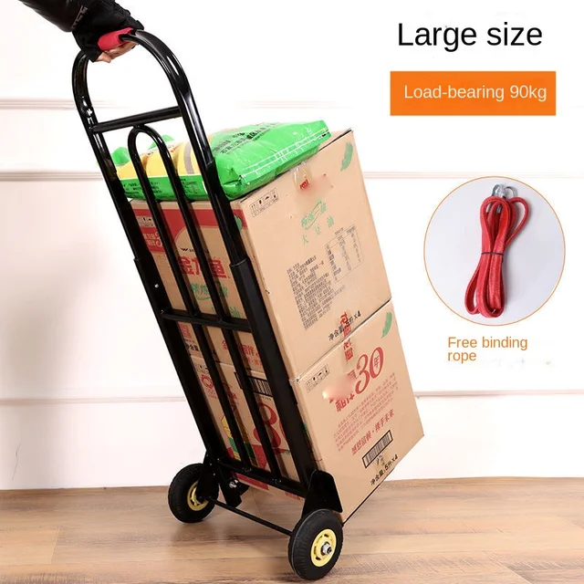 Összecsukható Poggyászkocsi Kézzel Húzott Hordozható Hordó-Árut Nehéz King Élelmiszerbolt Vásárlás Kis Húzó Pótkocsi Kezelés - Image 5