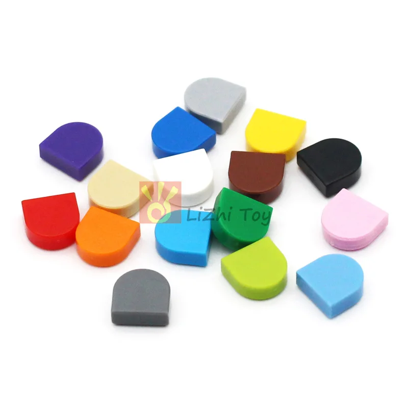 50Pcs Moc Flat Tile Round 1X1 Half Circle Extended 24246 Fai Da Te Illumina I Mattoni Da Costruzione Compatibili Con Le Particelle Di Assemblaggio