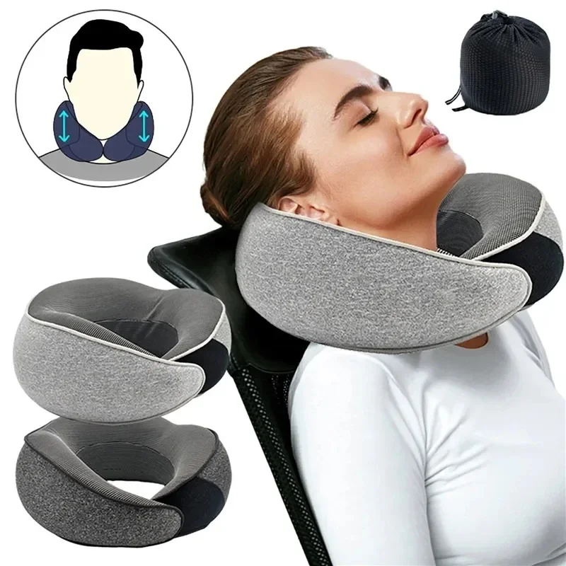 

Massage U-Shaped Travel Neck Pillow Memory Cotton Neck Pillows Sleeping Airplane Pillow Cervical Healthcare For Plane Business