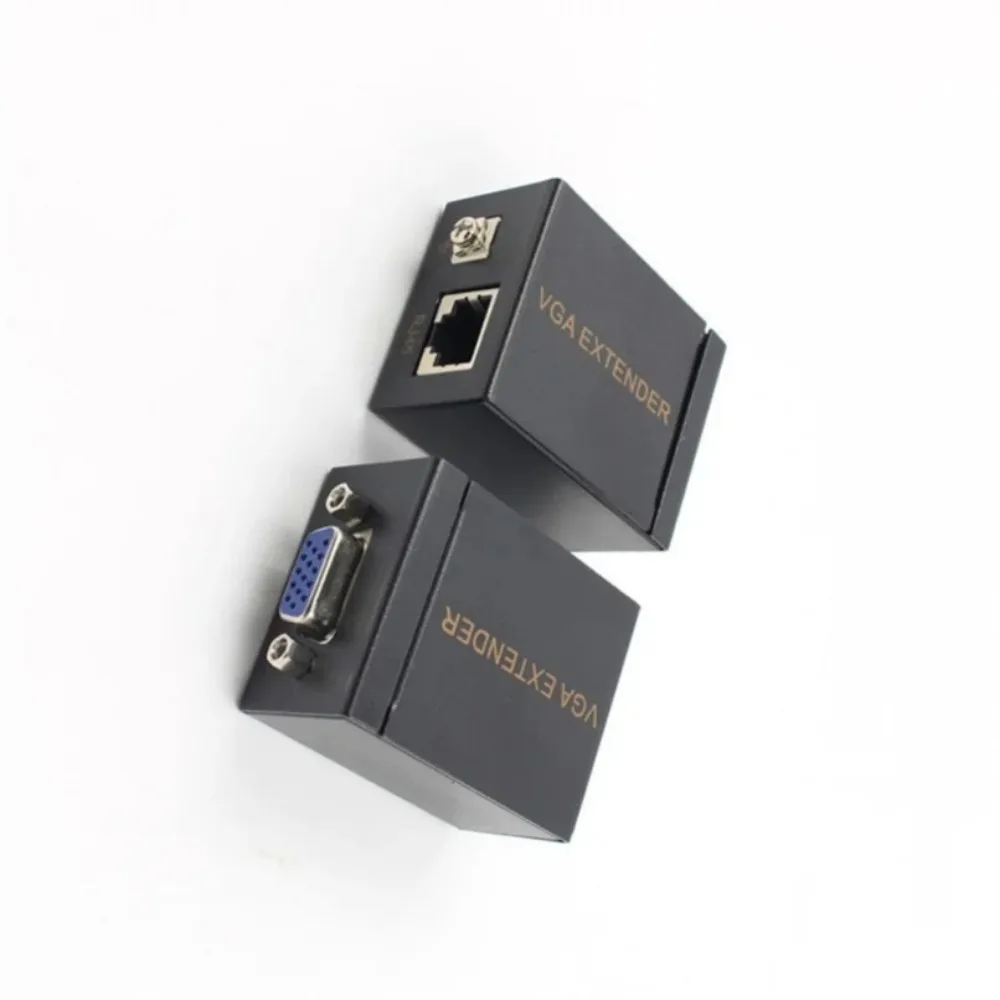 VGA extender splitter BGGQGG 1 Pair Receiver Transmitter VGA To RJ45 Extender Repeater By Cat5e/6 Up To 60M VGA UTP for PC Laptop Computer Projector