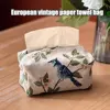 European Vintage Style Tissue Box Living Room Table Storage Bag Jacquard Drawn Paper Bag Household Desktop Paper Drawn Bag 5