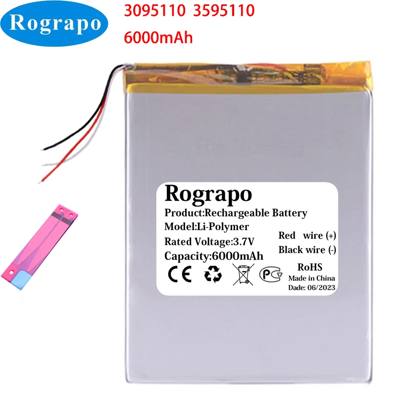 

Новый 3,7 V 6000mAh 3095110 3595110 Tablet PC Аккумулятор 3 провода + Инструменты