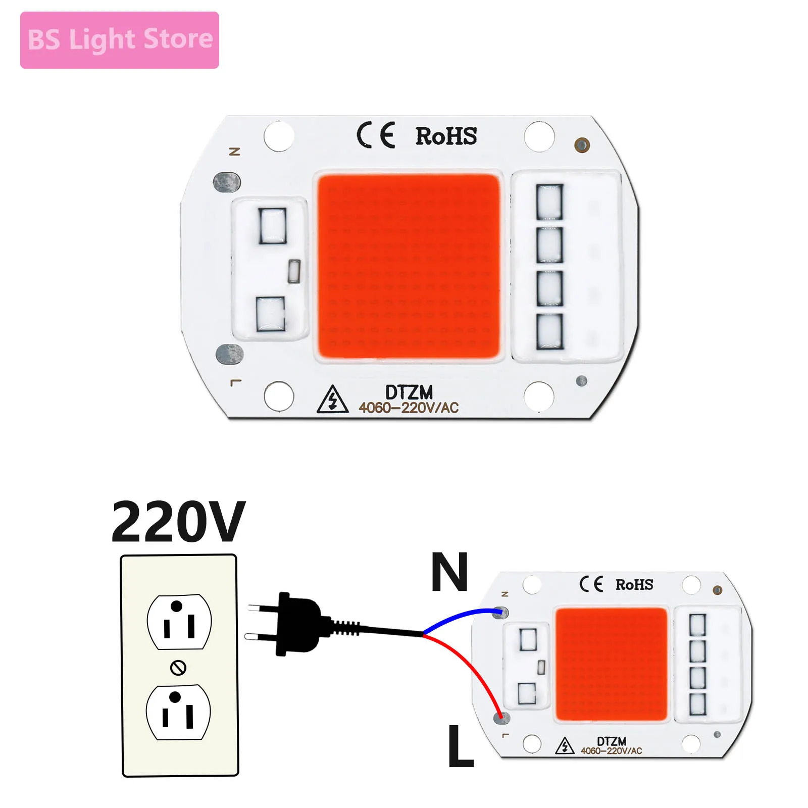 LED Grow Light 5W 10W 20W 30W 50W Full Spectrum COB LED Chip 220V No need driver Phyto Lamp Indoor Plant Light Seedling Lamp