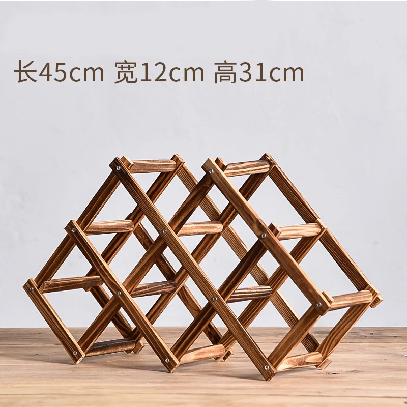 Folding Wooden Wine Rack Wine Storage Shelf Household Decoration Supplies Free Installation 3-10 Bottles