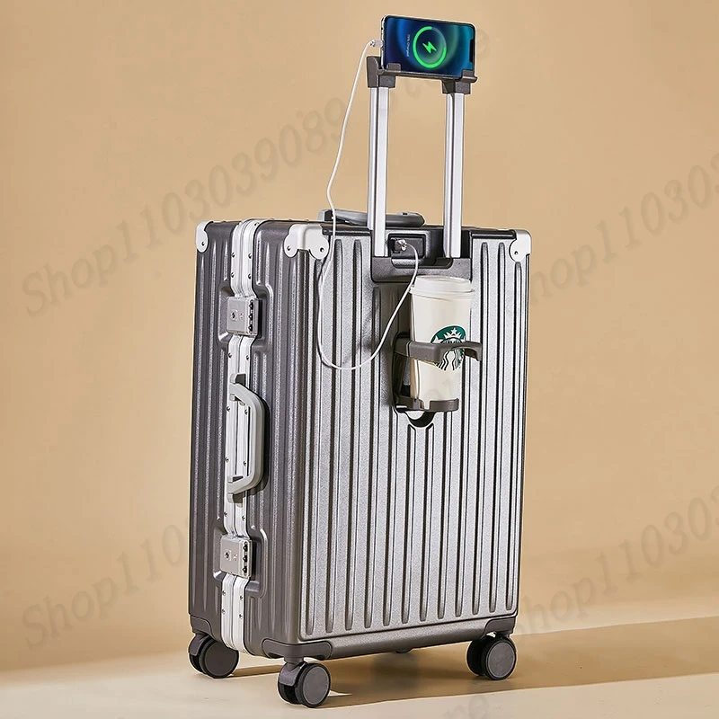 thumbnail image 1 of Maleta de viaje para hombre, gran capacidad, con ruedas universales, con puerto USB, para mujer, 20 pulgadas, 1 of 5