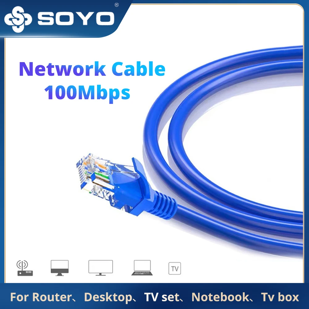  SOYO Full New 1M Network LAN Cable Cat 5e Channel UTP 4Pairs 24 AWG Patch Cable Cat5 Patch Cord Cable 