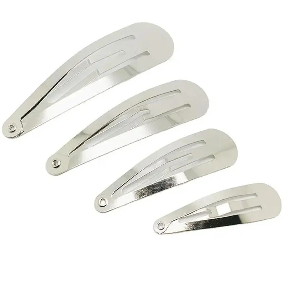 Hair Clips 5-50pc 3/4/5/6cm Simple Silver BB Snap Hairpins Base For DIY Handmade Women Girls Styling