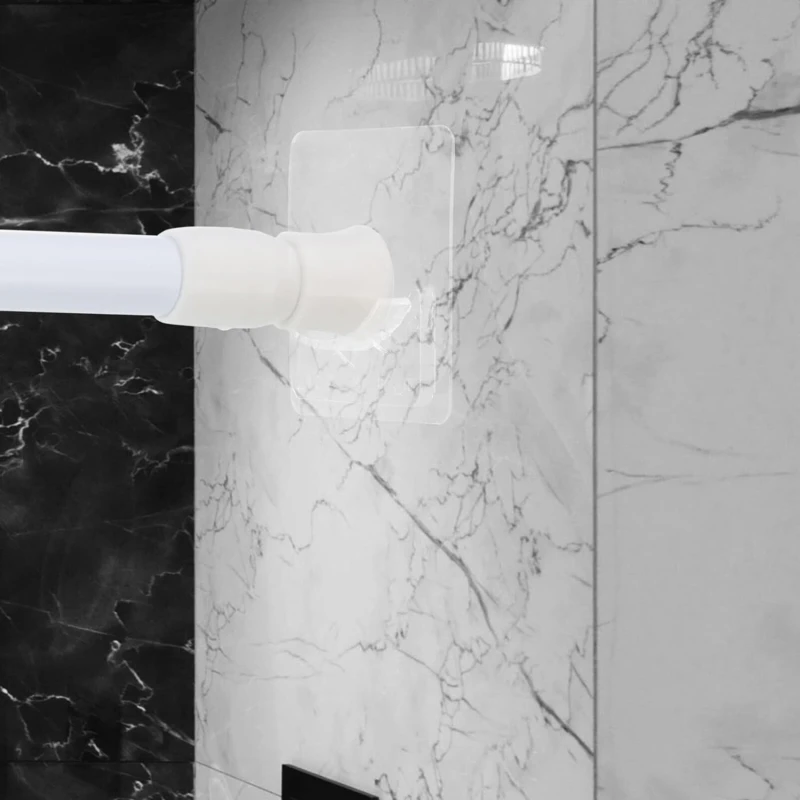 2Pcs Shower Curtain Rod Mounting Bracket Punch Free Adhesive Rod Mounting Fixture Shower Curtain Hook Bathroom Accessories shower curtain bracket