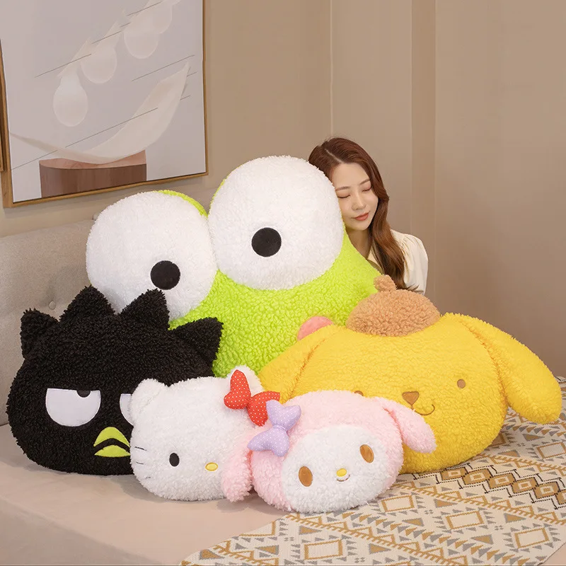 Lovely Sanrio Head-shape Pillow, Hello Kitty Melody badbadtz-maru Keroppi pompón Purin Toy, Big Super Soft Cute Sofa Doll Gift