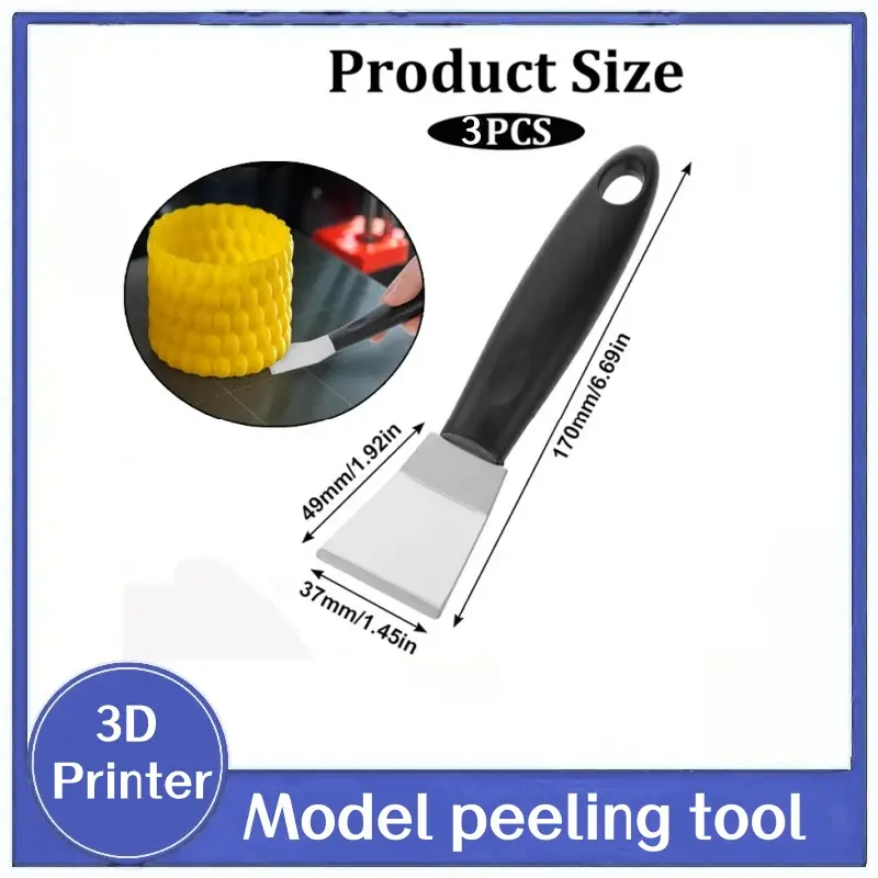 3D Printer Tool 3D Printer Scraper Tool Upgraded Polished Stainless Metal 3D Printer Spatula 3D Printer Scraper for 3D Printing image 1