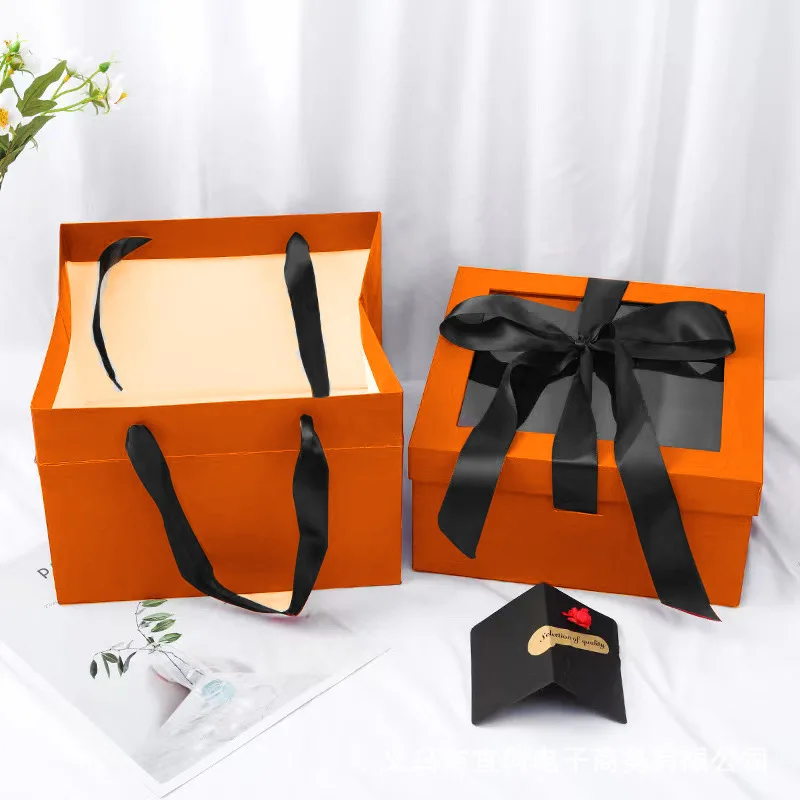 Luxury Black Gift Box Wrap Boxes with Lid Cover Ribbon - China Paper Gift  Box and Gift Box price