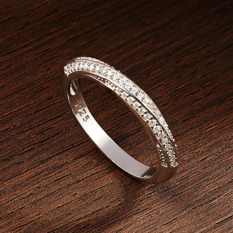 Silver ring wedding rings silver rings moissanite ring KNOBSPIN D VVS Original Moissanite Rings for Women Men 1mm Lab Diamond Wedding Eternity Band Jewelry s925 Sterling Sliver Ring