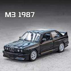 1/36 BMW M3 1987 Alloy Toys Car Model Metal Diecasts Toy Vehicles Authentic Exquisite Interior Pull Back 2 Door Opened Kids Gift