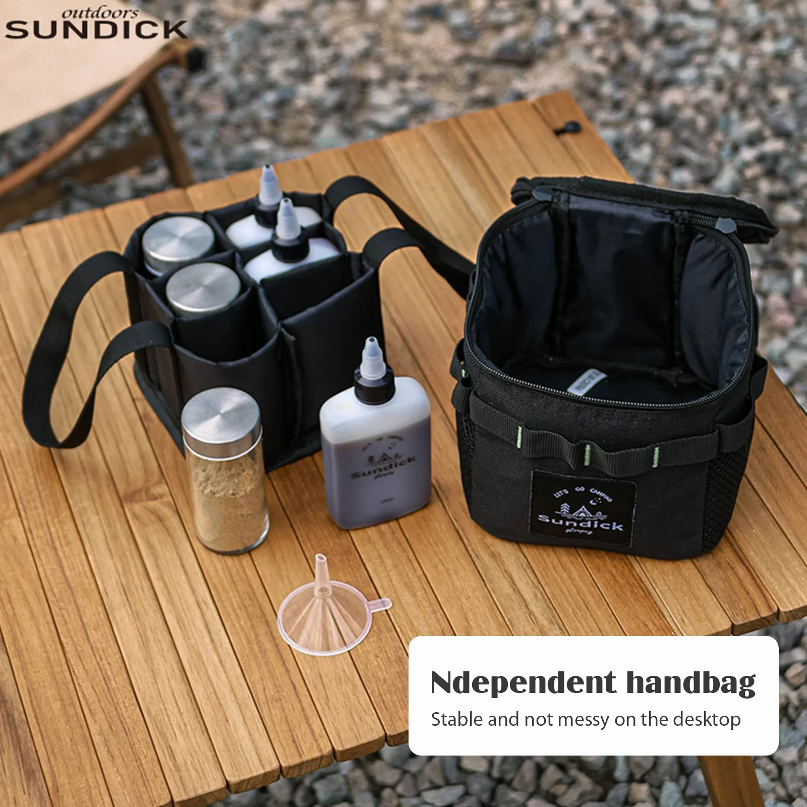 SUNDICK Camping Seasoning Bottle Set with Storage Bag Outdoor Spice Jar Portable Multifunctional Lightweight for Outdoor Picnic spice container